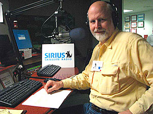 Stanley D. Williams on air at Sirus, NY. The Catholic Channel.