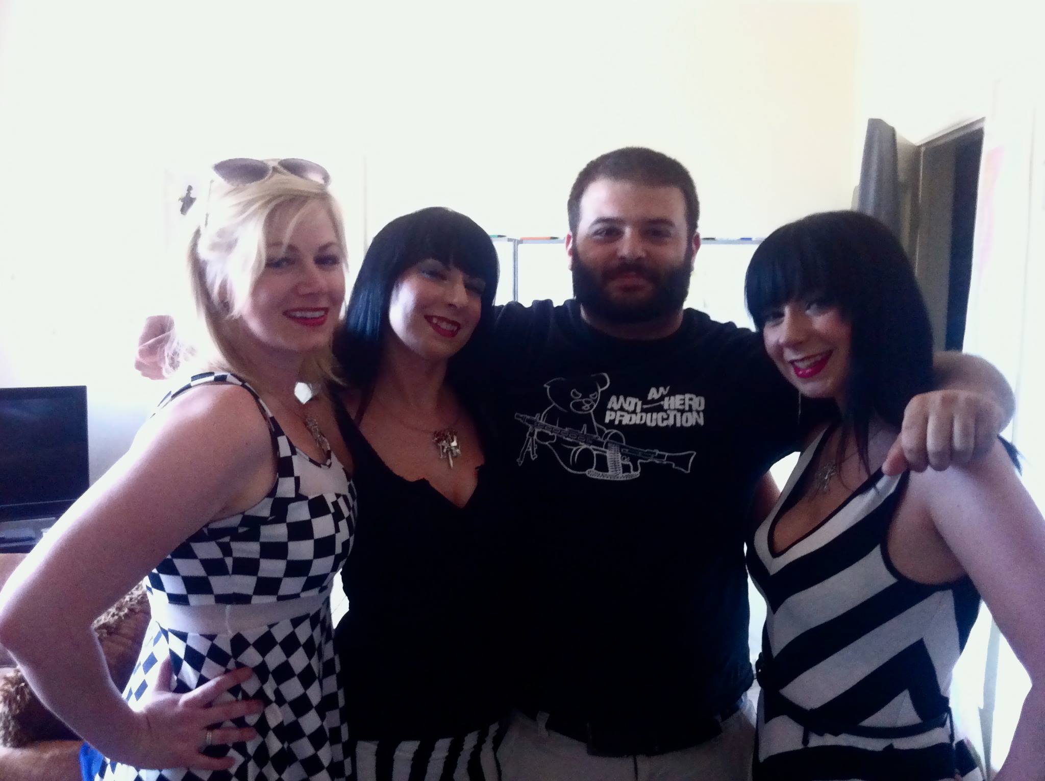 Edward Payson with Director Jessica Cameron and the Soska Sisters