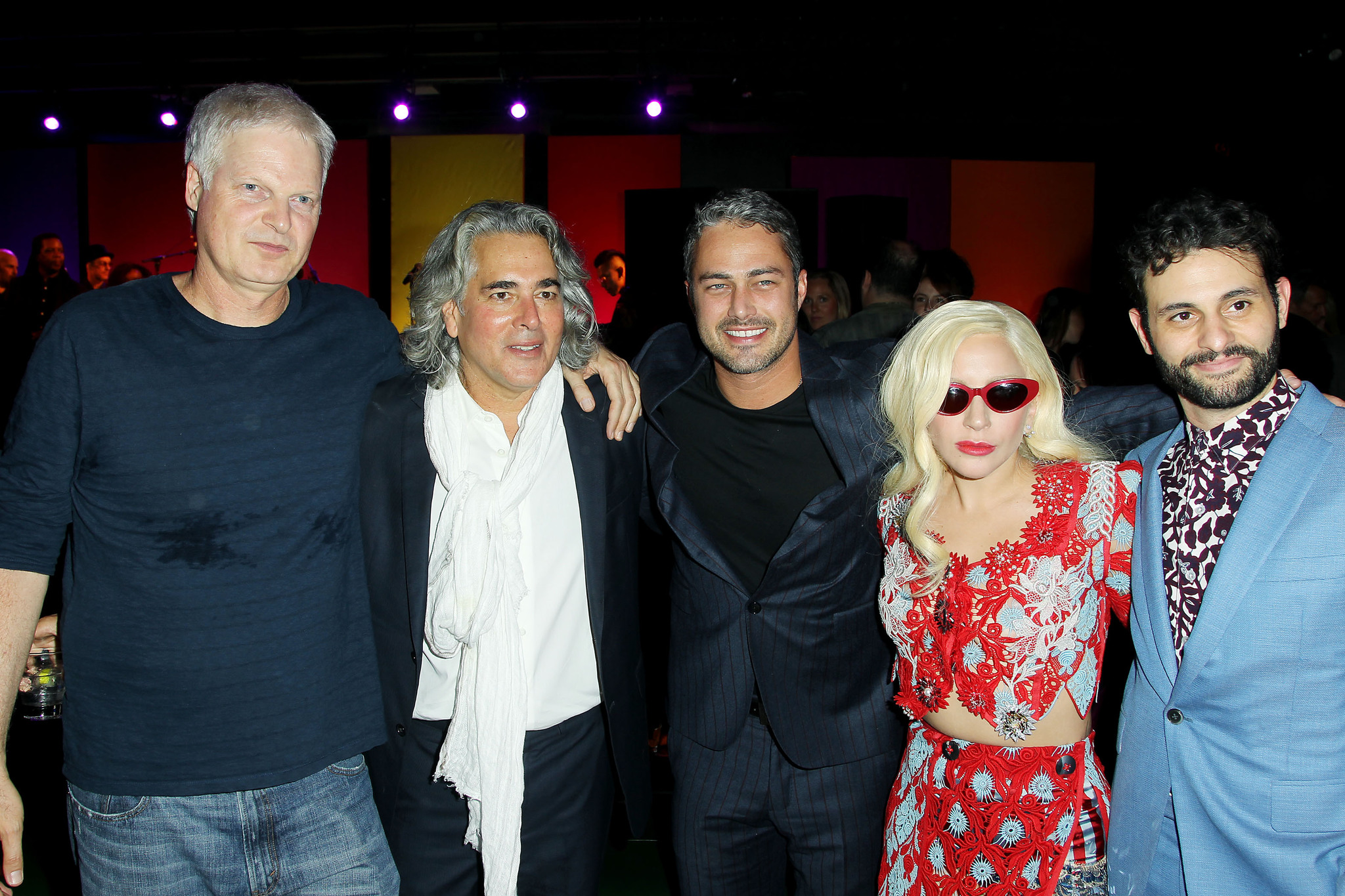 Steve Bing, Mitch Glazer, Arian Moayed, Taylor Kinney and Lady Gaga at event of Rock the Kasbah (2015)