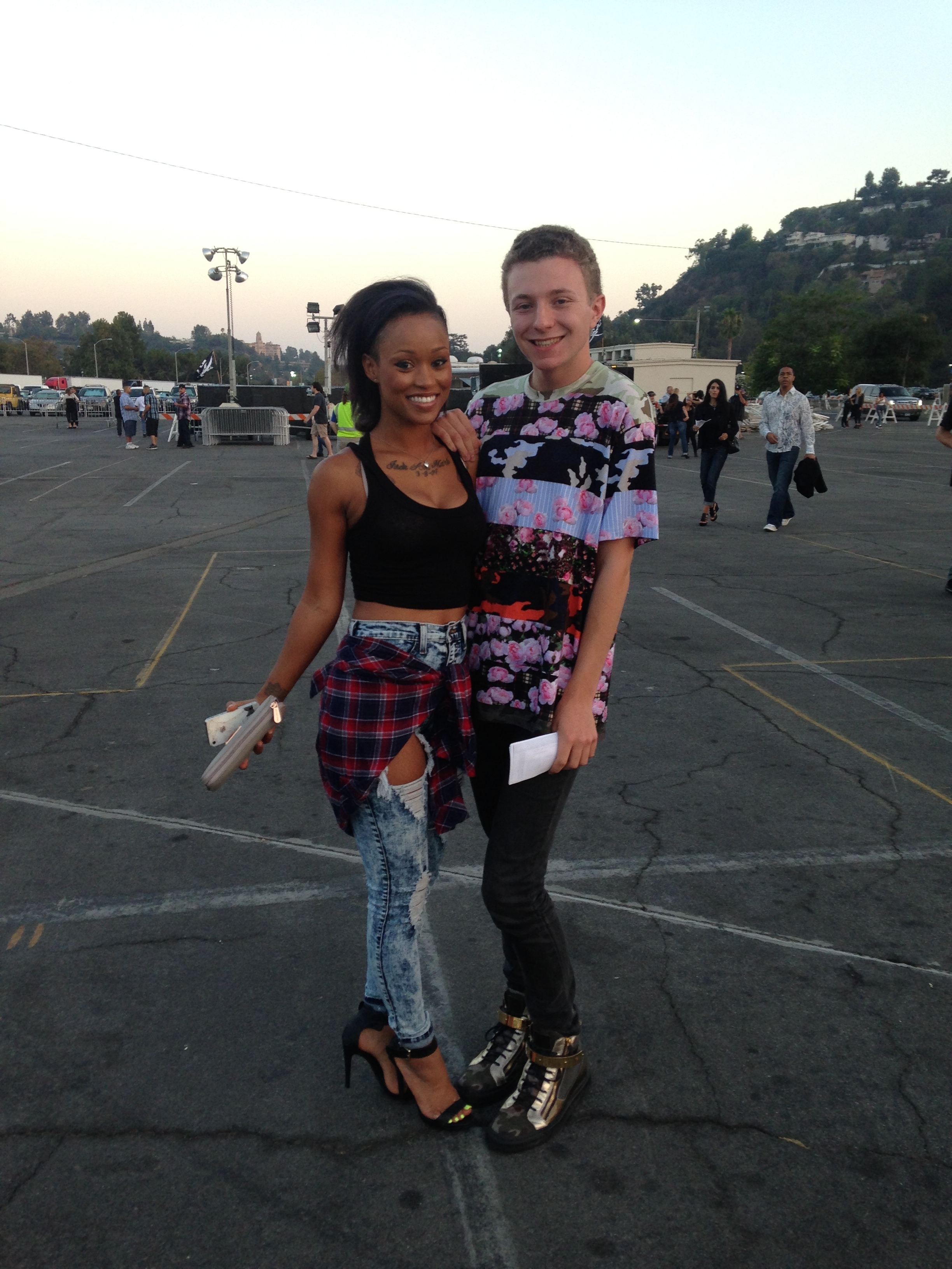 Christos & Paige Thomas (The X Factor USA Season 2 Finalist) at Eminem and Rihanna's 