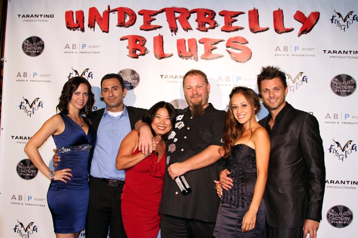 Phil Messerer Adam Cook and Arsen Bagdasaryan at the Underbelly Blues Premiere.
