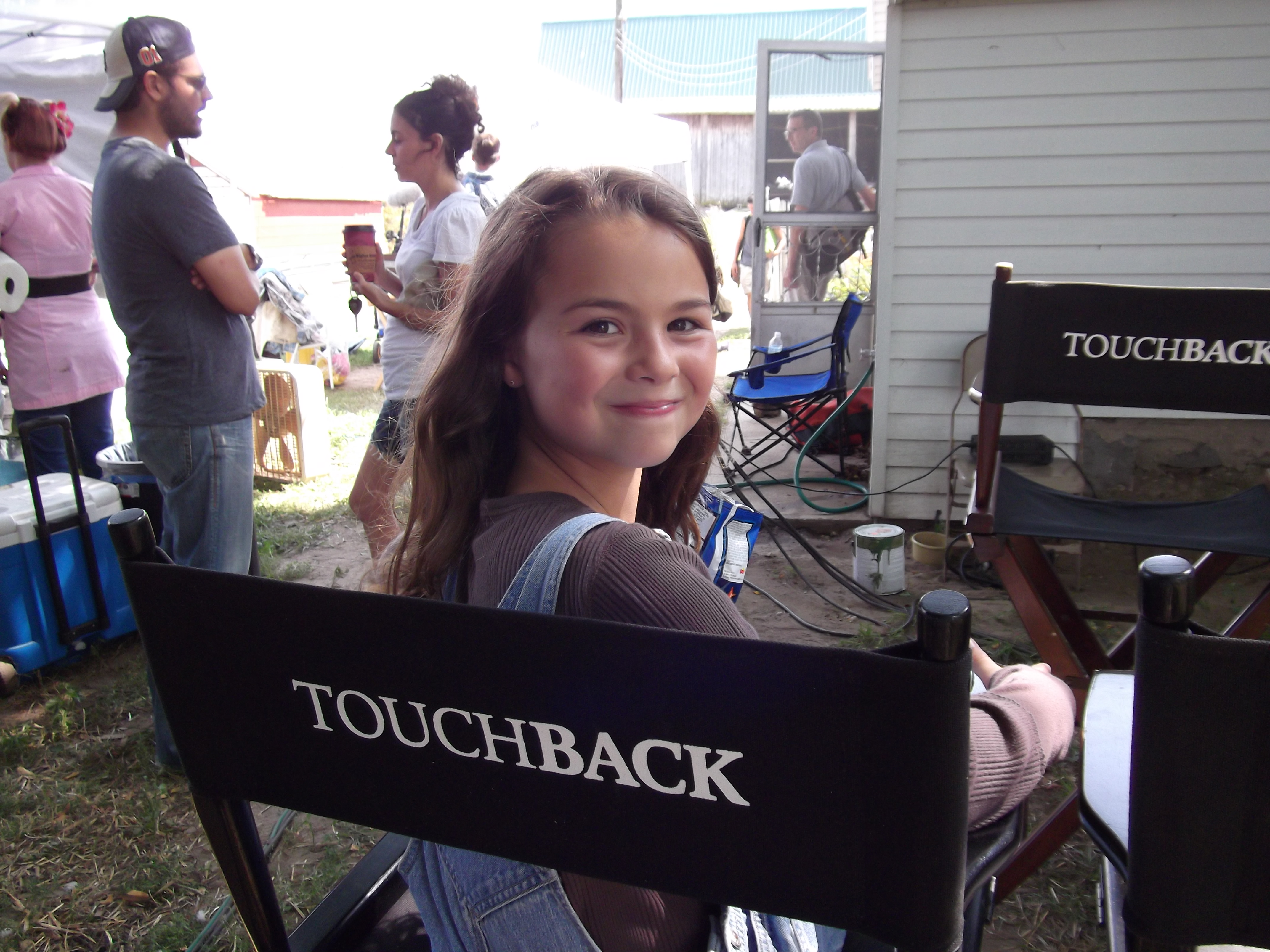 Jacquelyn on set of Touchback..