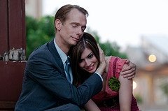 Katlyn and Doug Jones between takes during My Name Is Jerry