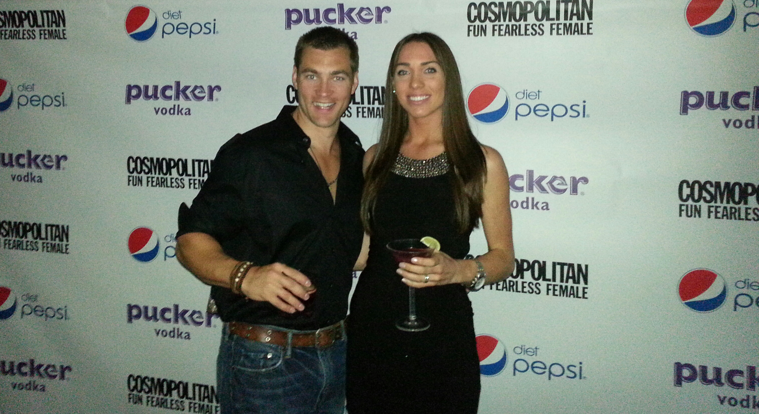 Tyler with his date at the Cosmo Bachelor Reunion party in NYC.