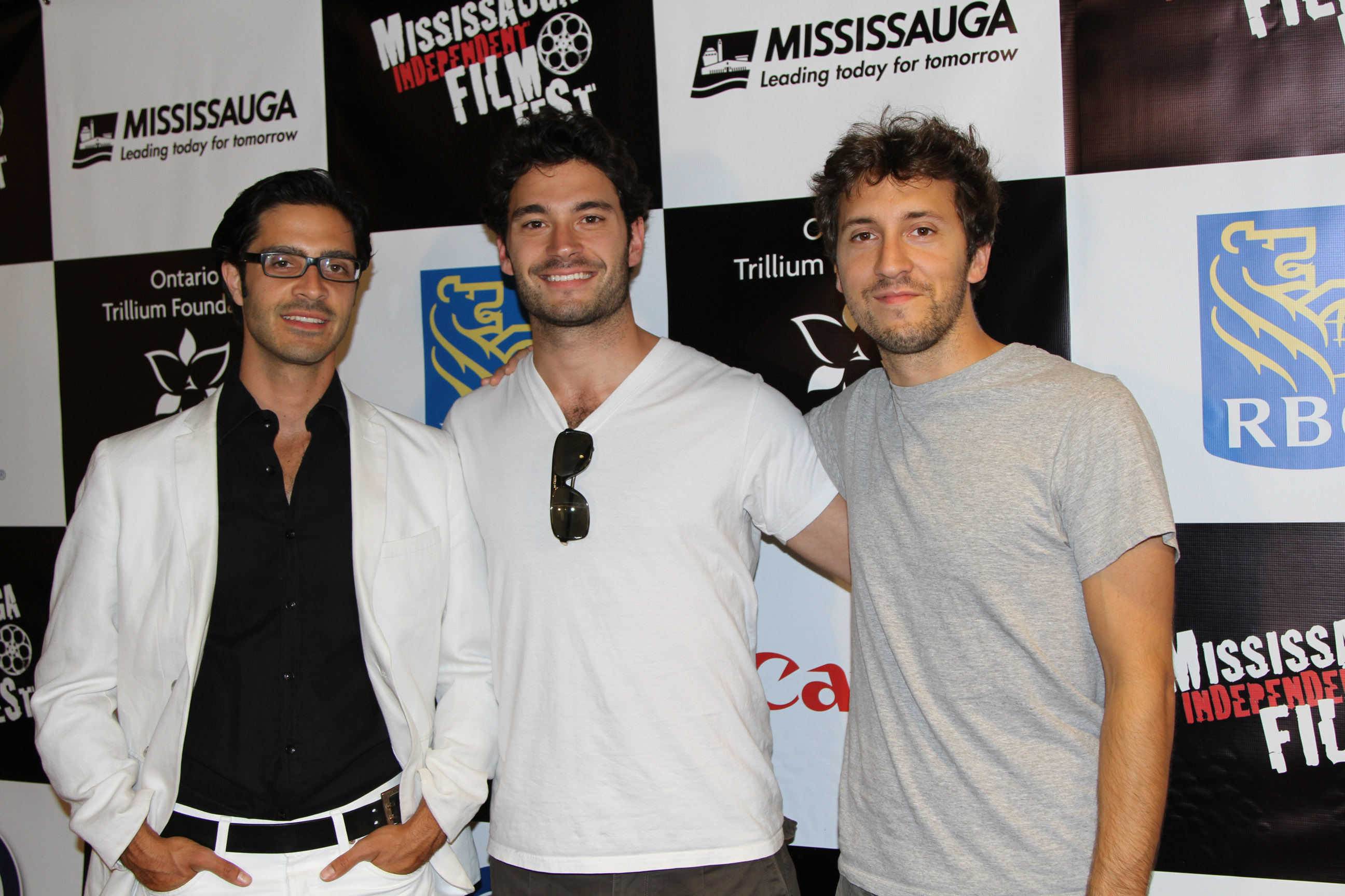 Left-Right: Matt Campagna, Dan Palermo, and Mike Palermo on the Red carpet of 