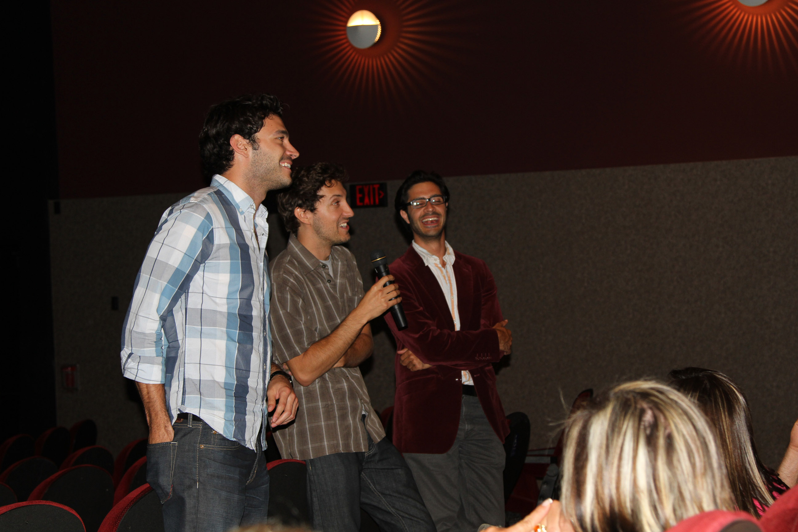 Mike and Dan Palermo talking to their audience at the Mississauga Independent Film Festival