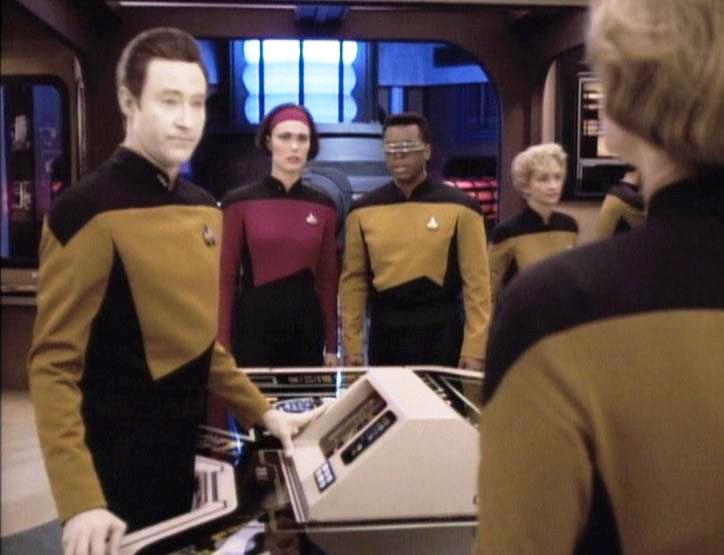 Star Trek: The Next Generation 5th Season Episode The Next Phase - Lena Banks far right facing forward