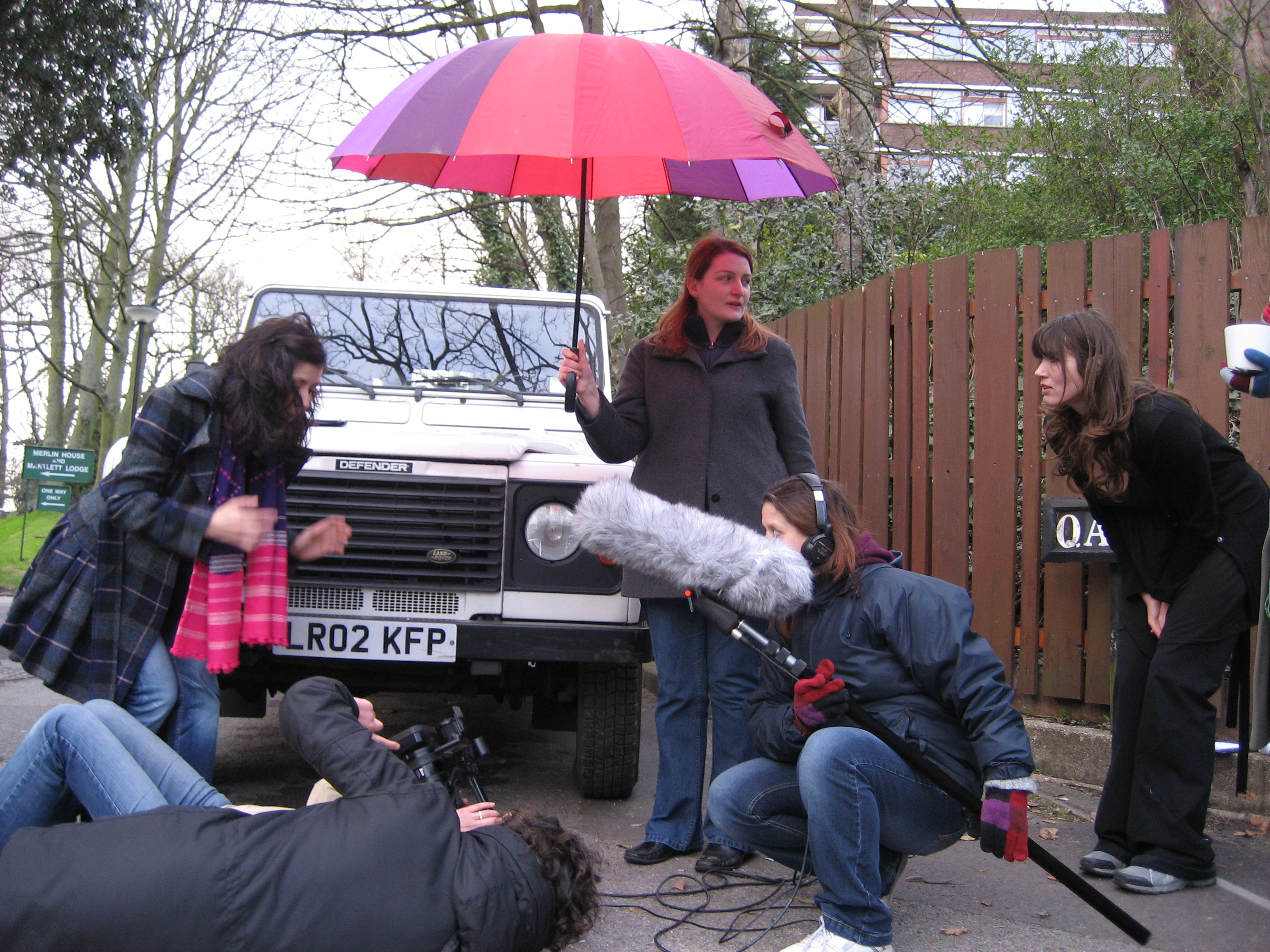 On the set of Anne & Juliet (I am the one lying donw next to the camera operator!)