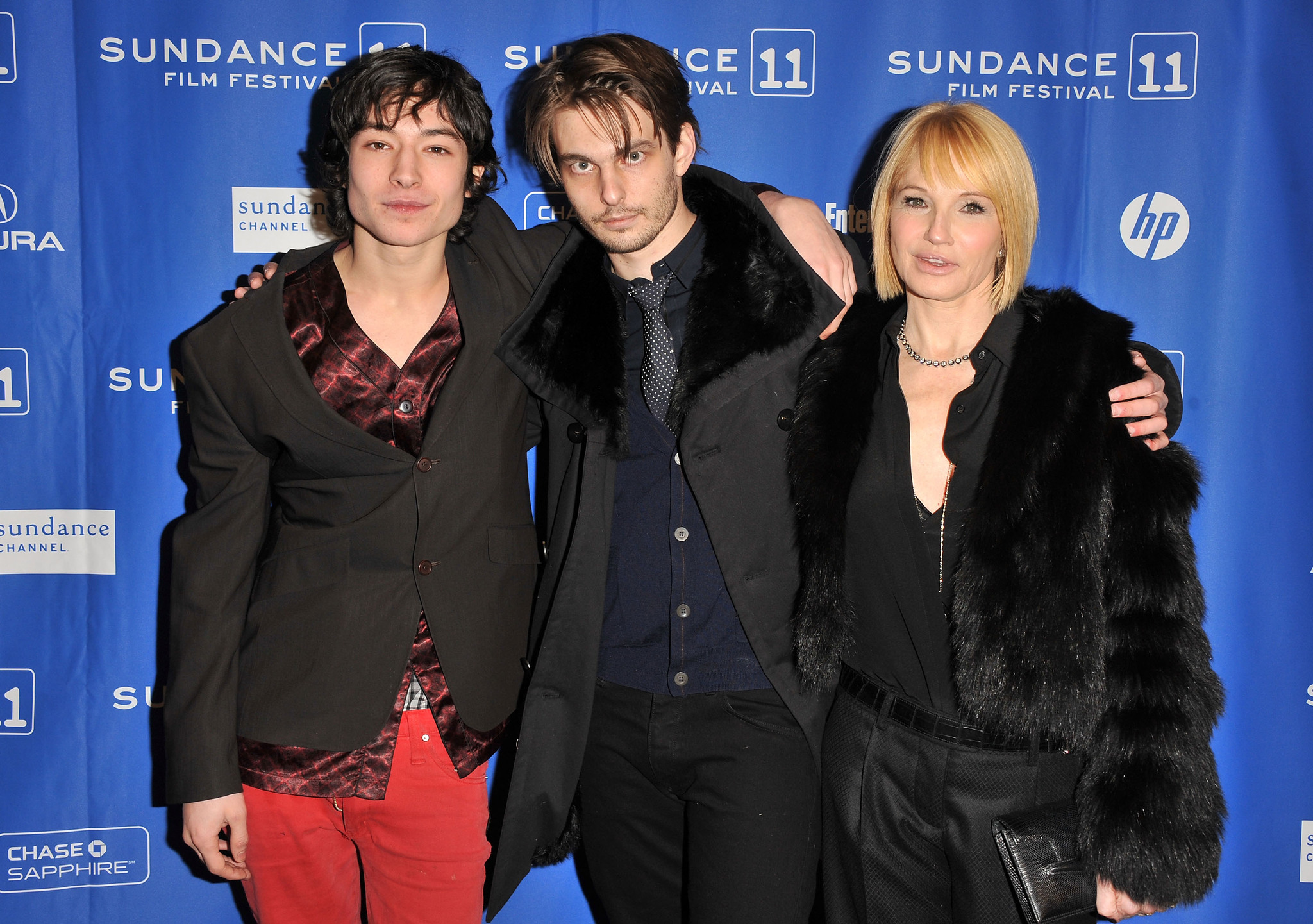Ellen Barkin, Sam Levinson and Ezra Miller at event of Another Happy Day (2011)