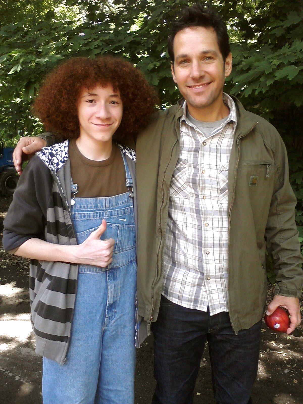 Ismaelpeter with Paul Rudd on set of Admission