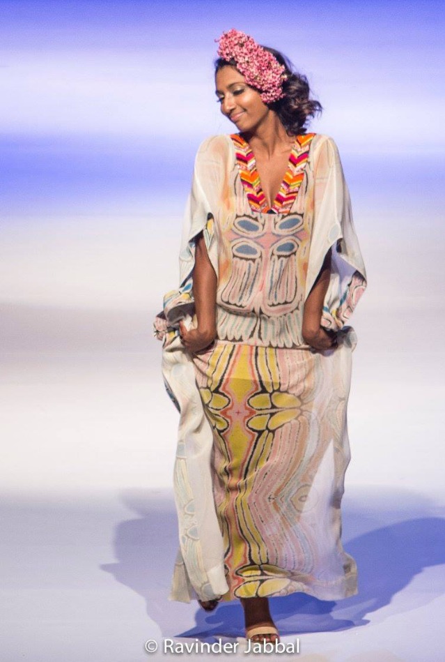 Menik Gooneratne modelling for Roopa Pemmaraju at the 2015 Indian Film Festival of Melbourne's Equality Fashion Show