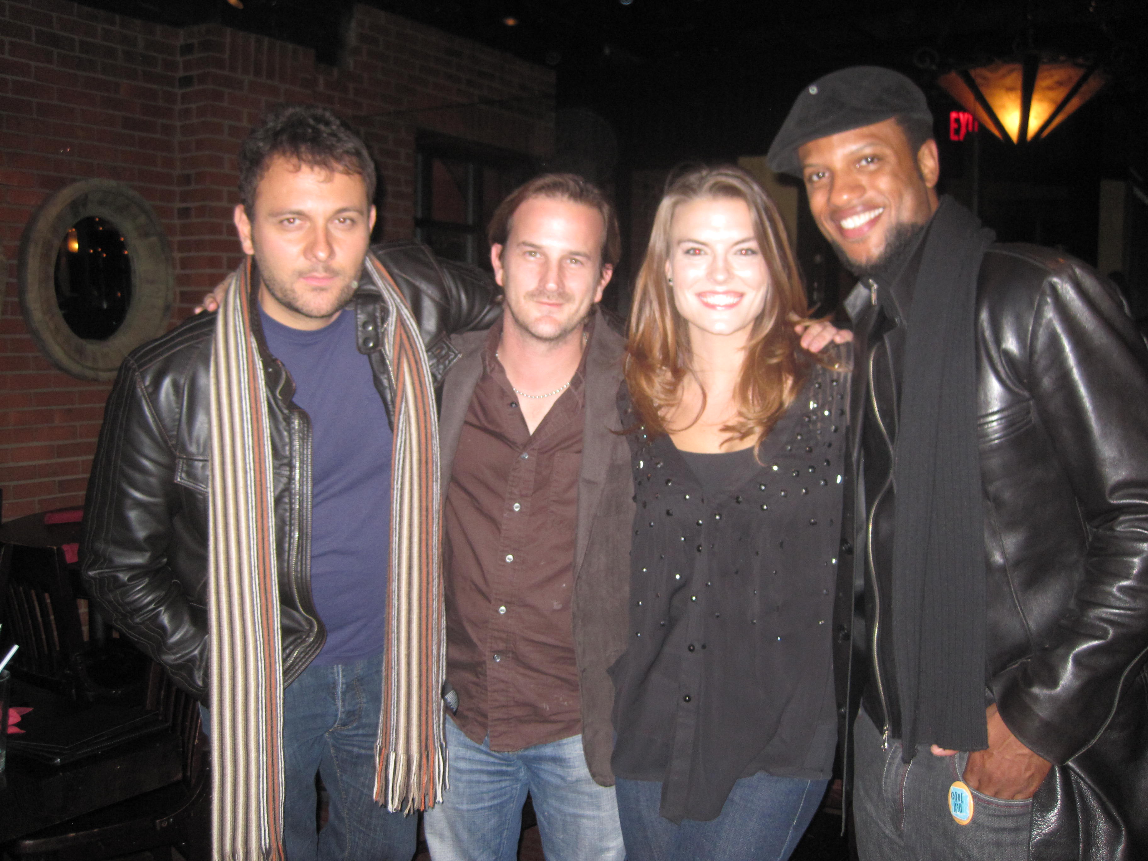 Stelio Savante, Richard Speight Jr., Audrey Matos and Elijah Rock promoting THREE BLIND SAINTS