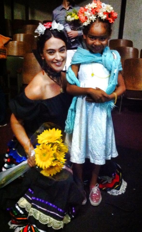 Spending time with my little Frida fan after opening night of Tree of Hope: The Frida Kahlo Musical