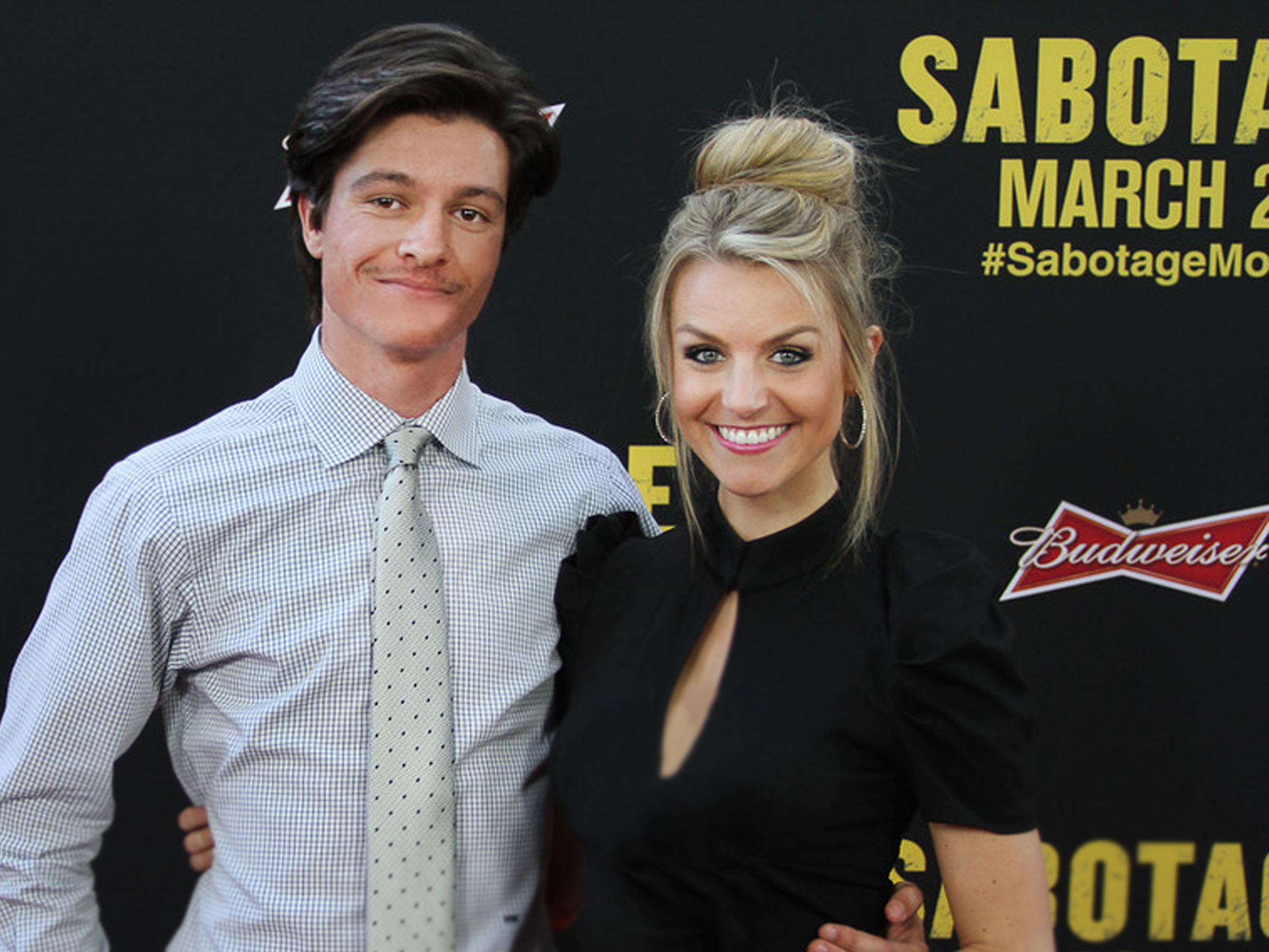 Nicolas Wendl and Jessica Carroll at the Sabotage Premiere