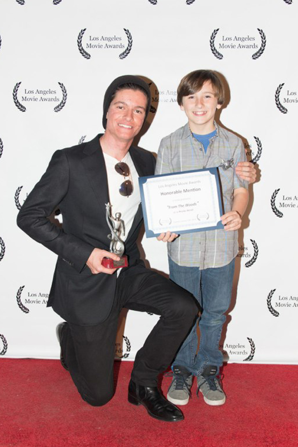 Nicolas Wendl and Cameron McIntyre at the Los Angeles Movie Awards 2014 taking home the award for Best Original Score for 