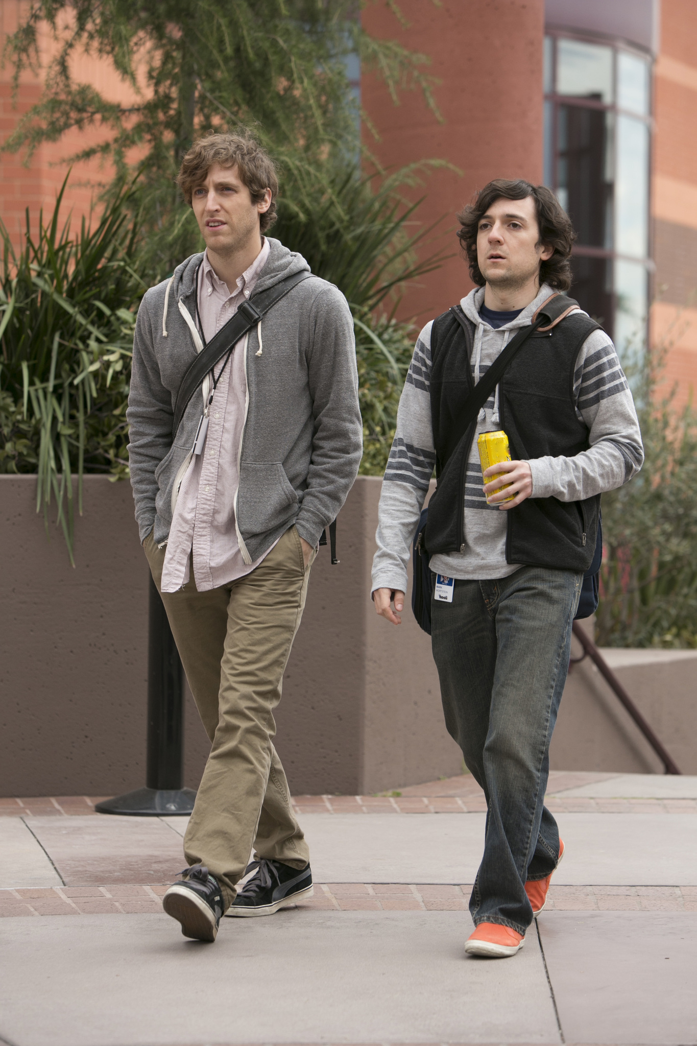 Still of Thomas Middleditch and Josh Brener in Silicon Valley (2014)