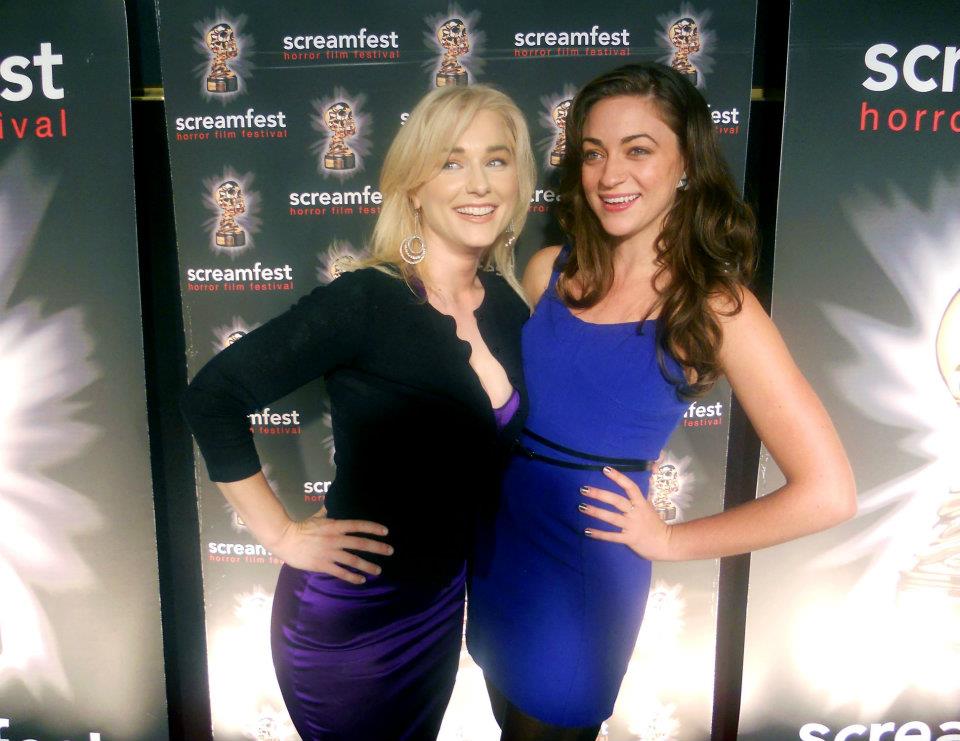 Leading actresses Natalie Victoria and Eden Malyn arrive at the Deadheads screening for Screamfest LA