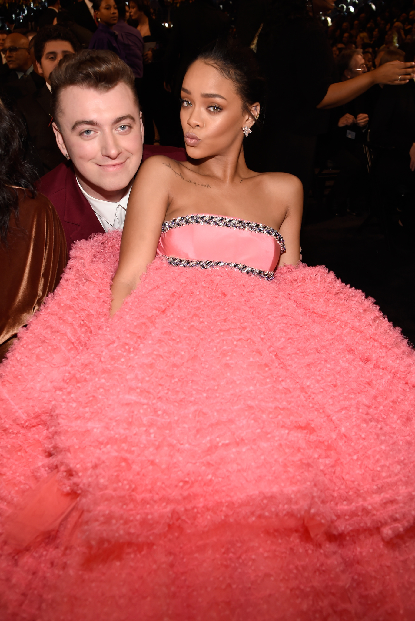 Rihanna and Sam Smith at event of The 57th Annual Grammy Awards (2015)