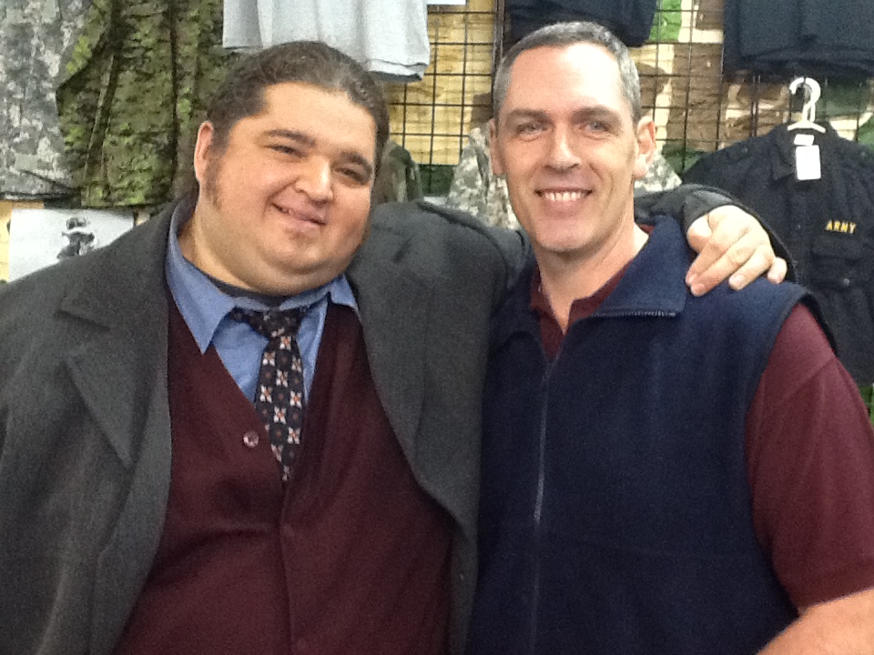 Hanging out with Jorge Garcia on set of Alcatraz.