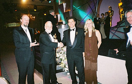 Academy Awards Scientific/Technical Awards Dinner, Feb. 14, 2004, Ritz Carlton, Pasadena. Tom Barron, Bill Tondreau (award winner), Michael Karp, Kate McCallum, and Joe Lewis.