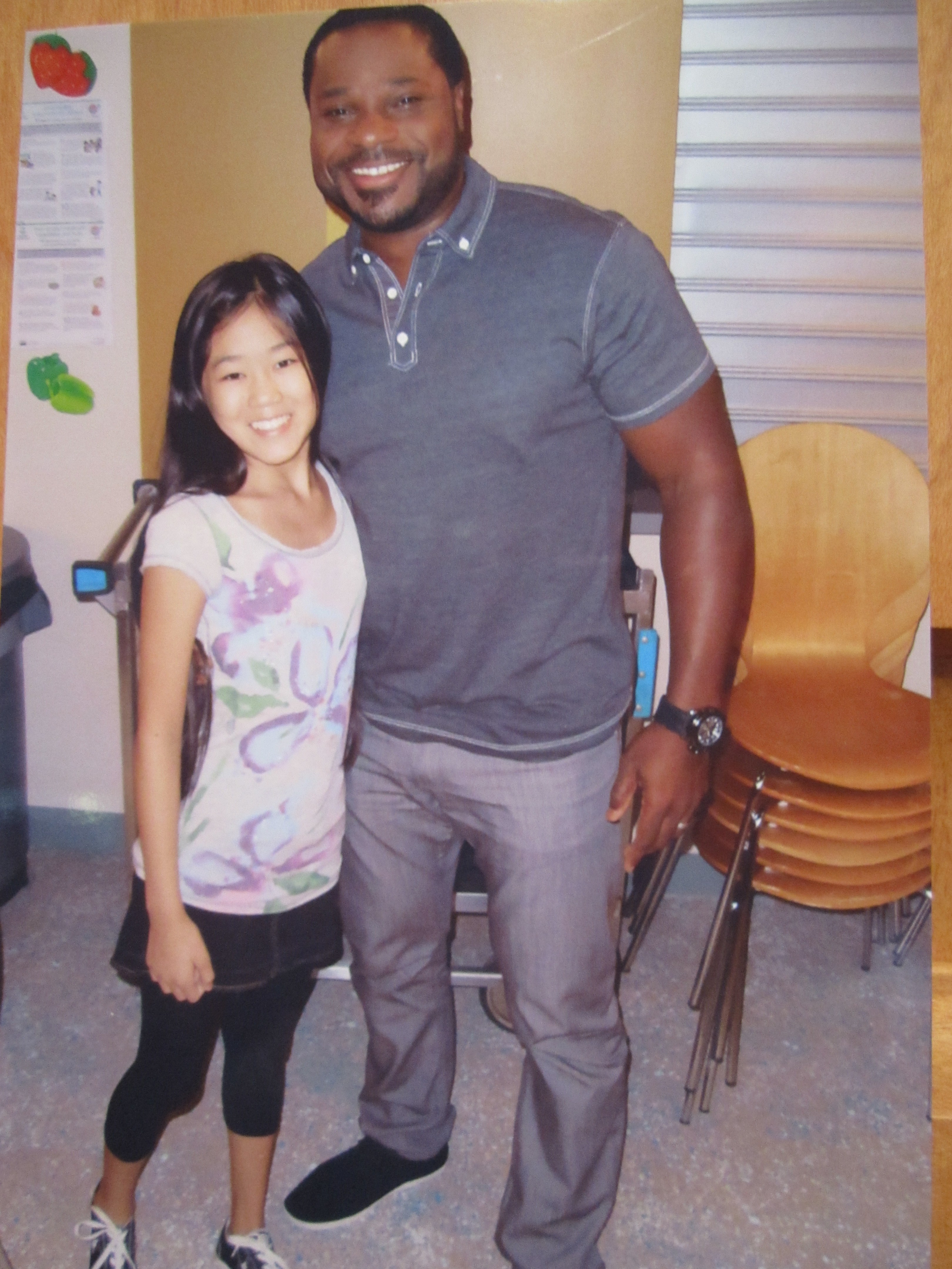 Anna with Malcolm Jamal Warner on the BET set of REED BETWEEN THE LINES