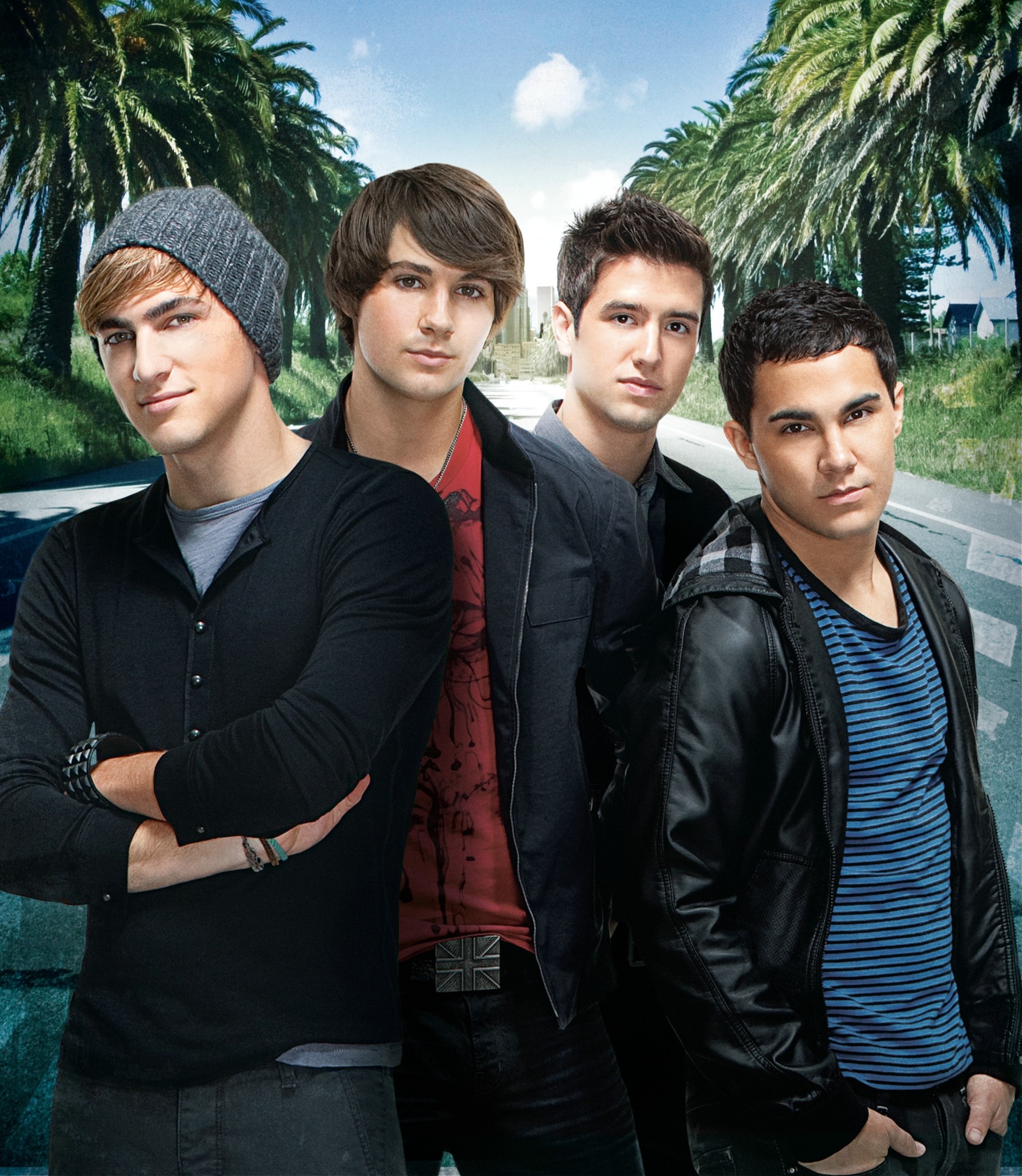 Still of Kendall Schmidt, Carlos PenaVega, James Maslow and Logan Henderson in Big Time Rush (2009)