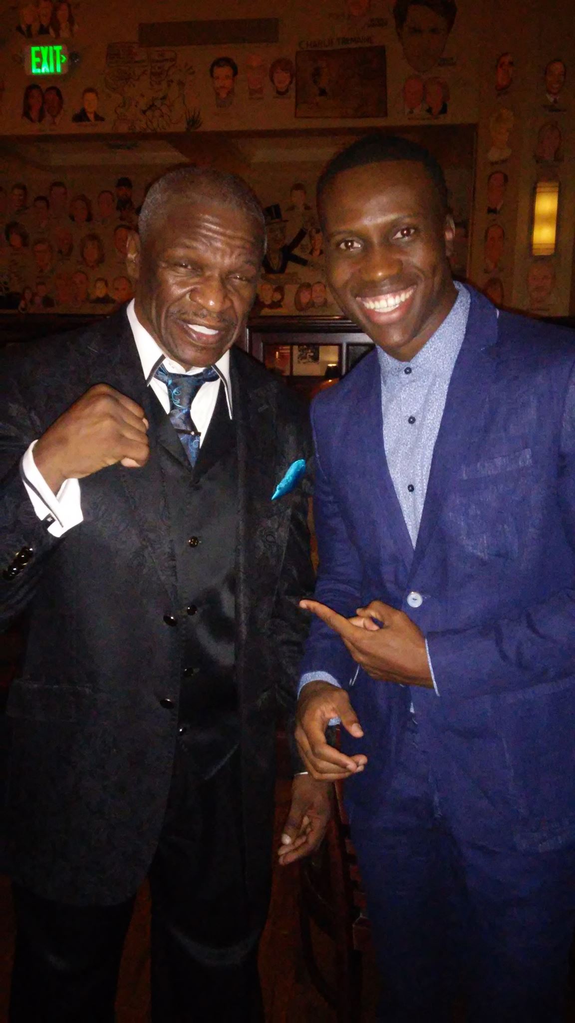 Amadou Ly and Floyd Mayweather Senior at the 2015 ESPY AWARD.