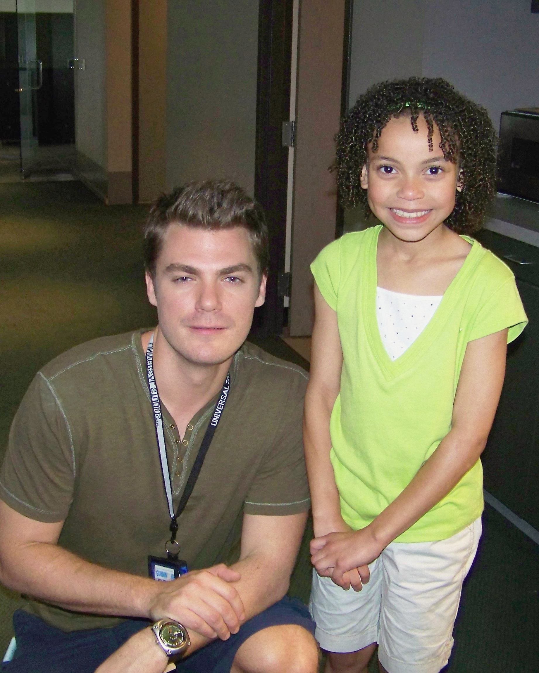 Kayla with actor Jeff Branson, he plays Shayne Lewis on Guiding Light. Kayla was filming on set of Guiding Light on April 09 at Universal City Walk.