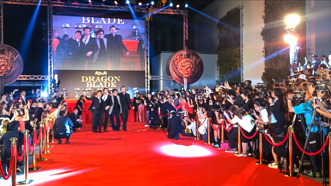 Red Carpet for Dragon Blade in Thailand with Alfred, Adrien, Jackie, and John.