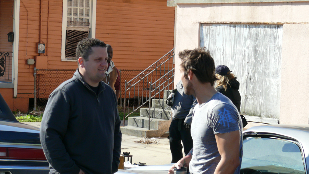 Best Friends Director Will Kaufman and Johnny Strong on location 