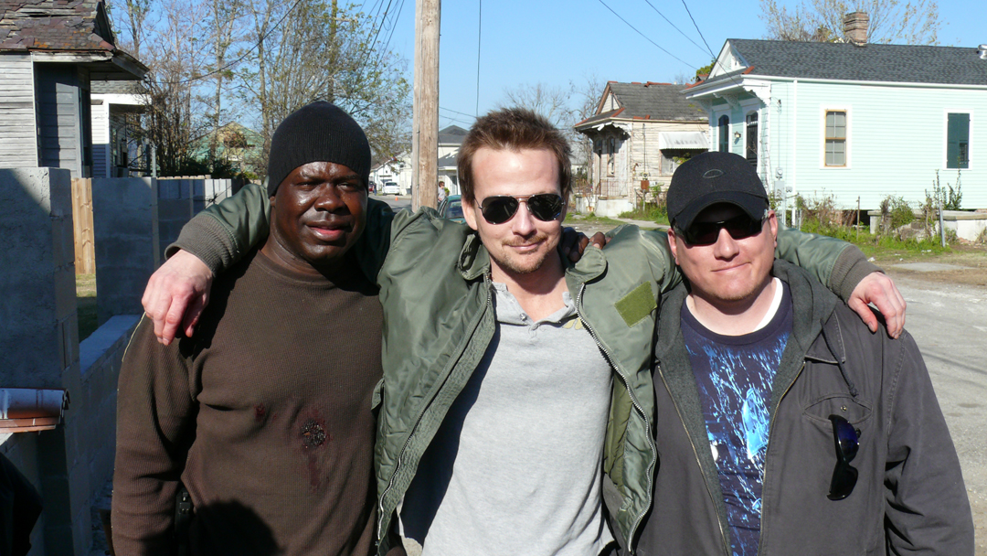 L-R: Rodney Blair, Sean Patrick Flannery, Jay Stamper. On location 