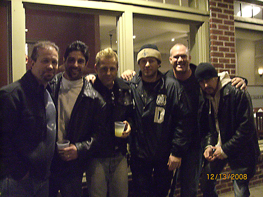 L-R: Ron Balicki, Evan Karagias, Louis Mandylor, Costas Mandylor, Leon Dunn, Mark Hanson. On location 