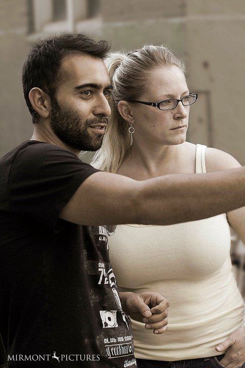 On set with director Sohrab Mirmont.