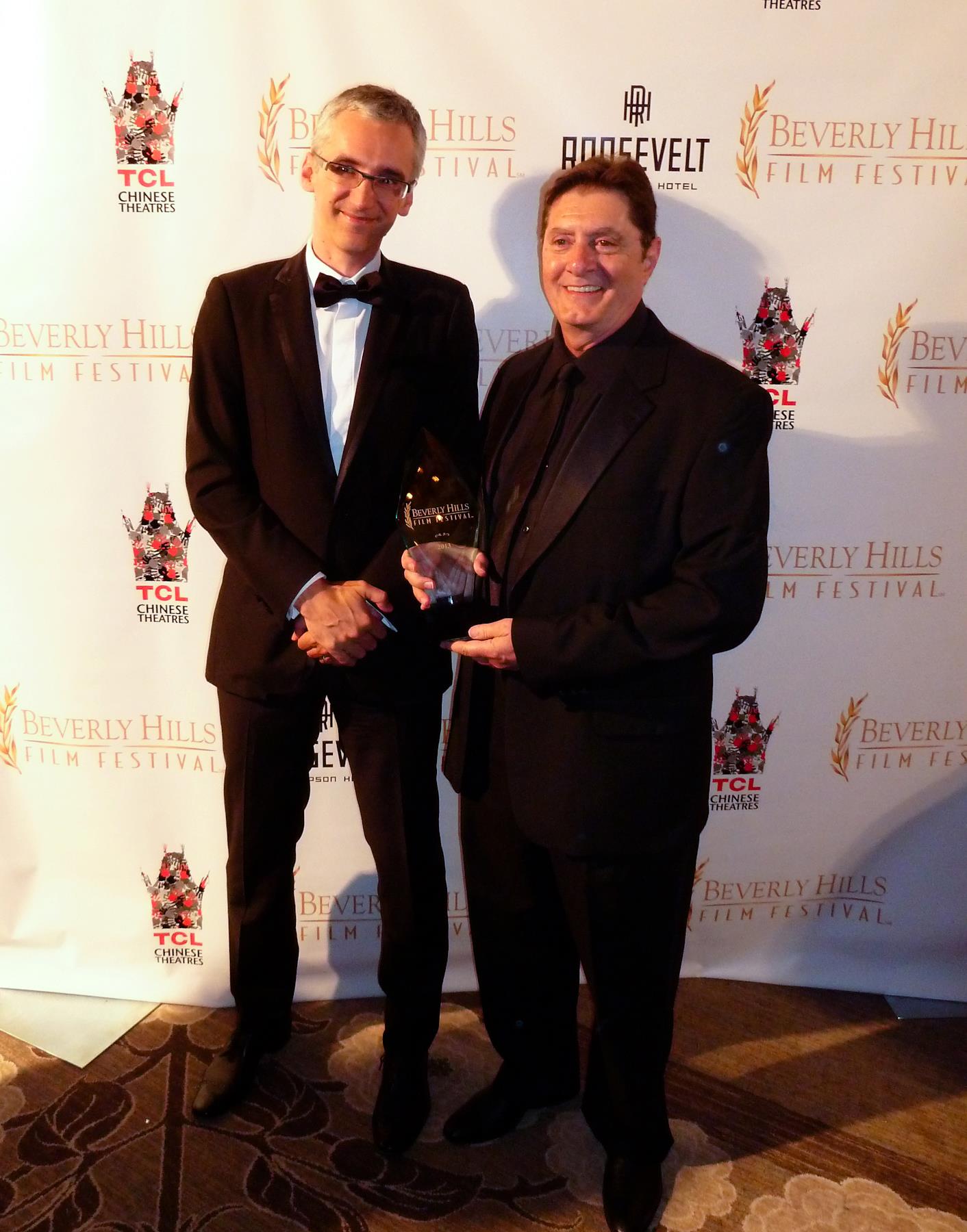 Receiving an award for the documentary 
