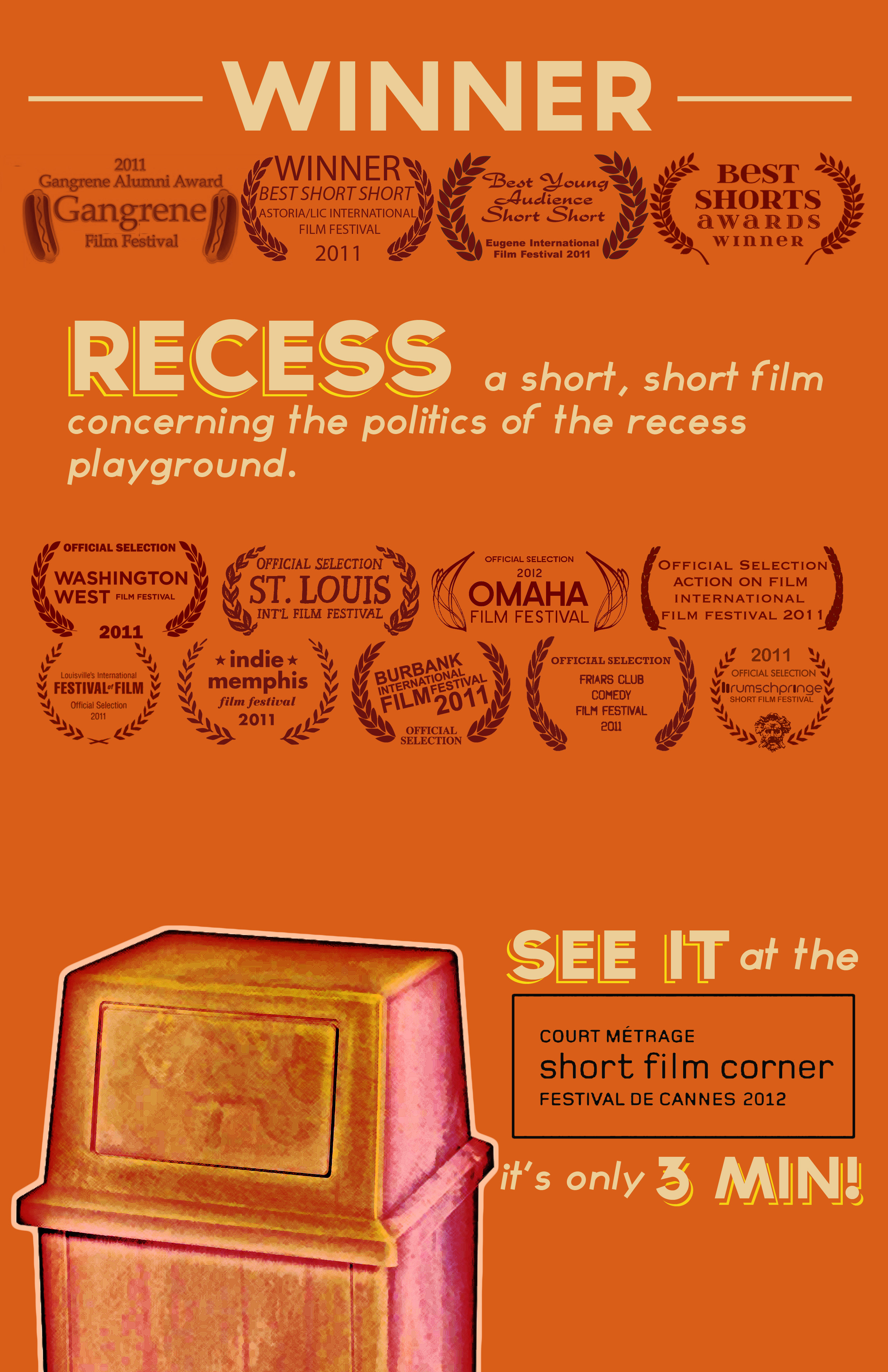 Official Poster: RECESS Festival De Cannes 2012