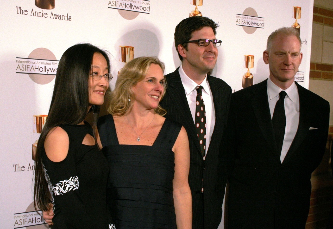 Melissa Cobb, Mark Osborne, John Stevenson and Jennifer Yuh at event of Kung Fu Panda (2008)