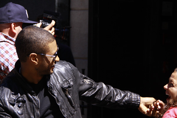 Usher and Amy Clare Lockwood. A still from Myspace Tour Promotional Video.