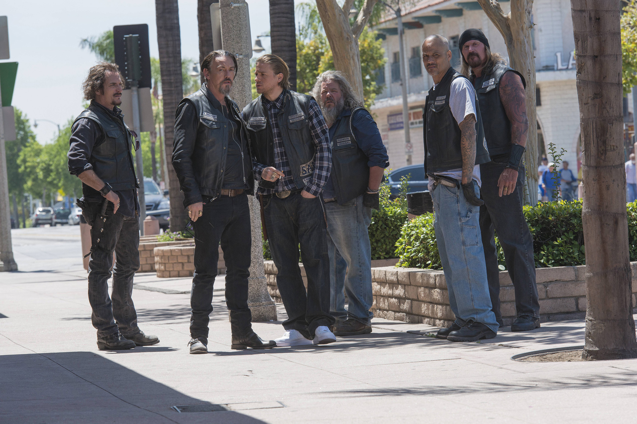 Still of Kim Coates, Tommy Flanagan, Charlie Hunnam, David Labrava and Mark Boone in Sons of Anarchy (2008)