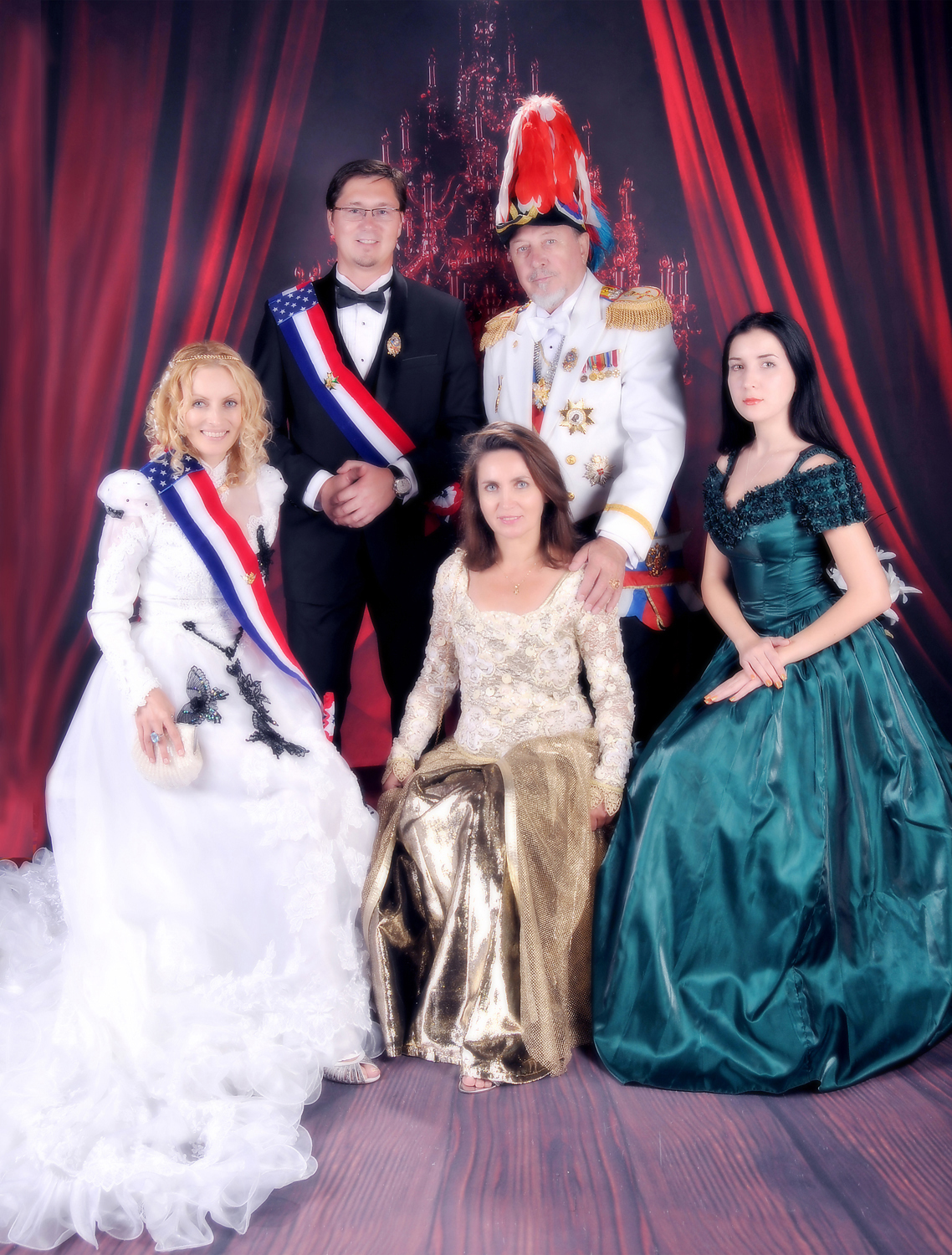 Contessa Yeva-Genevieve Yusupova Lavlinski , Count Igor Galitsky, King Arkadiy Bugaev-Ponyatovskiy, Queen Yelena, Princes Anastacia.