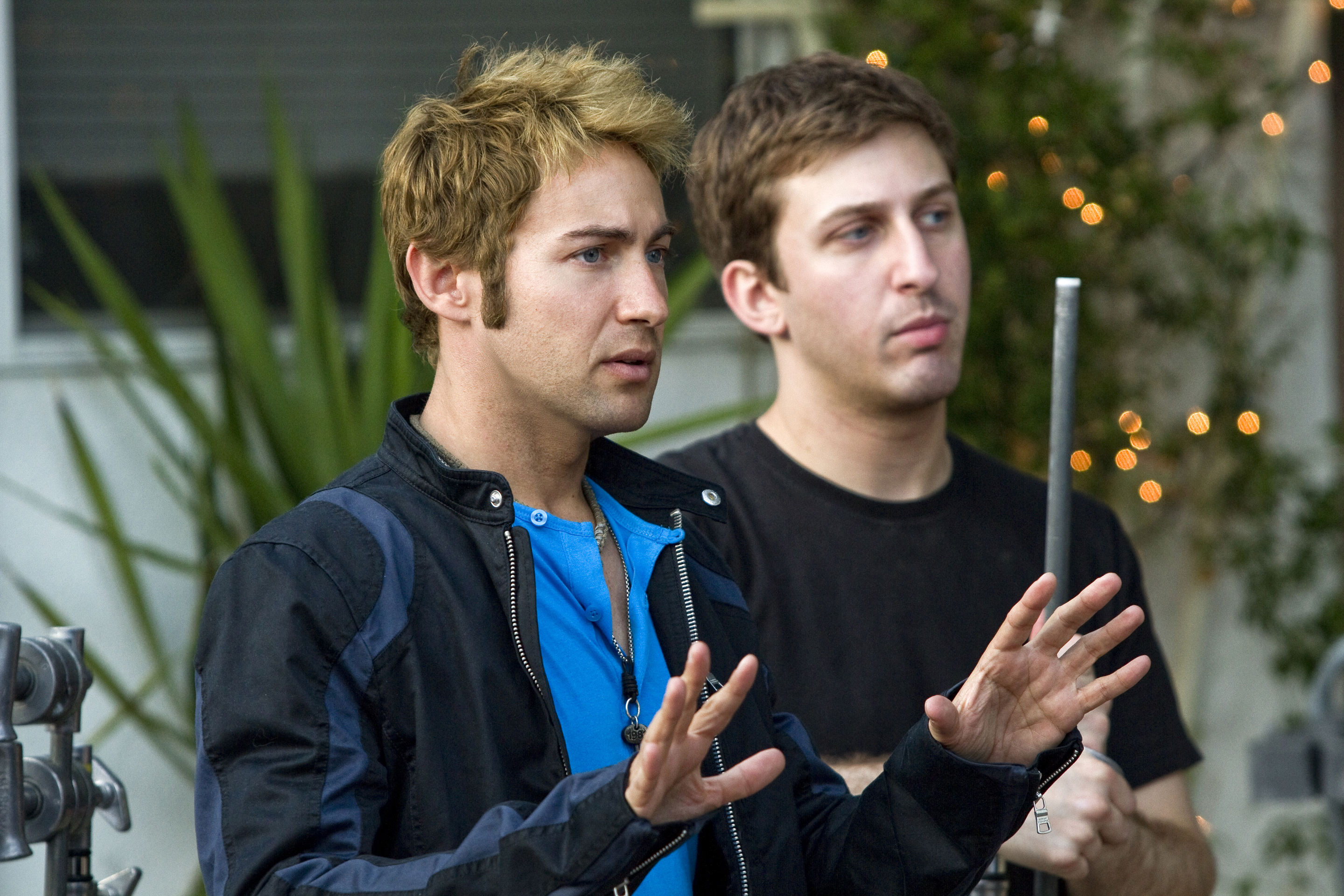 Jason Lockhart with his cinematographer, Nathaniel Sticco on the set of Casting Couch