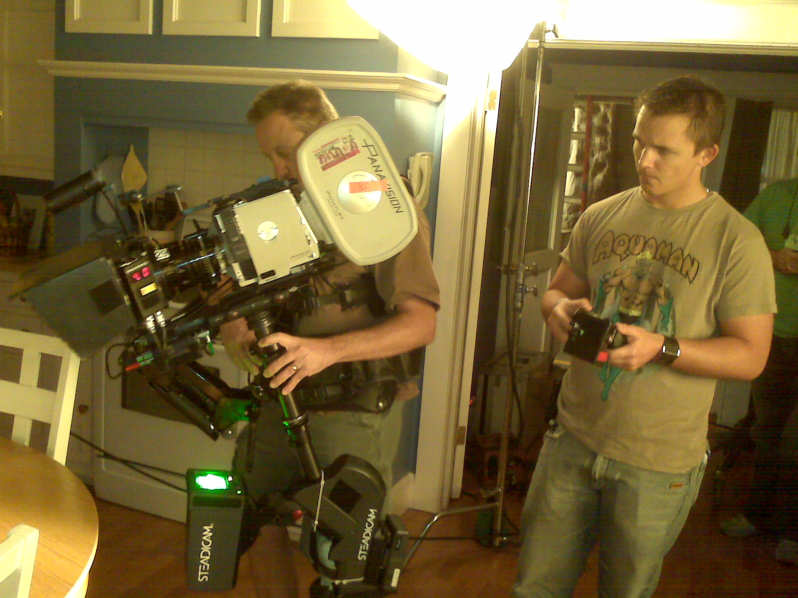 Jason Gibson watching a scene from behind the Steadicam.