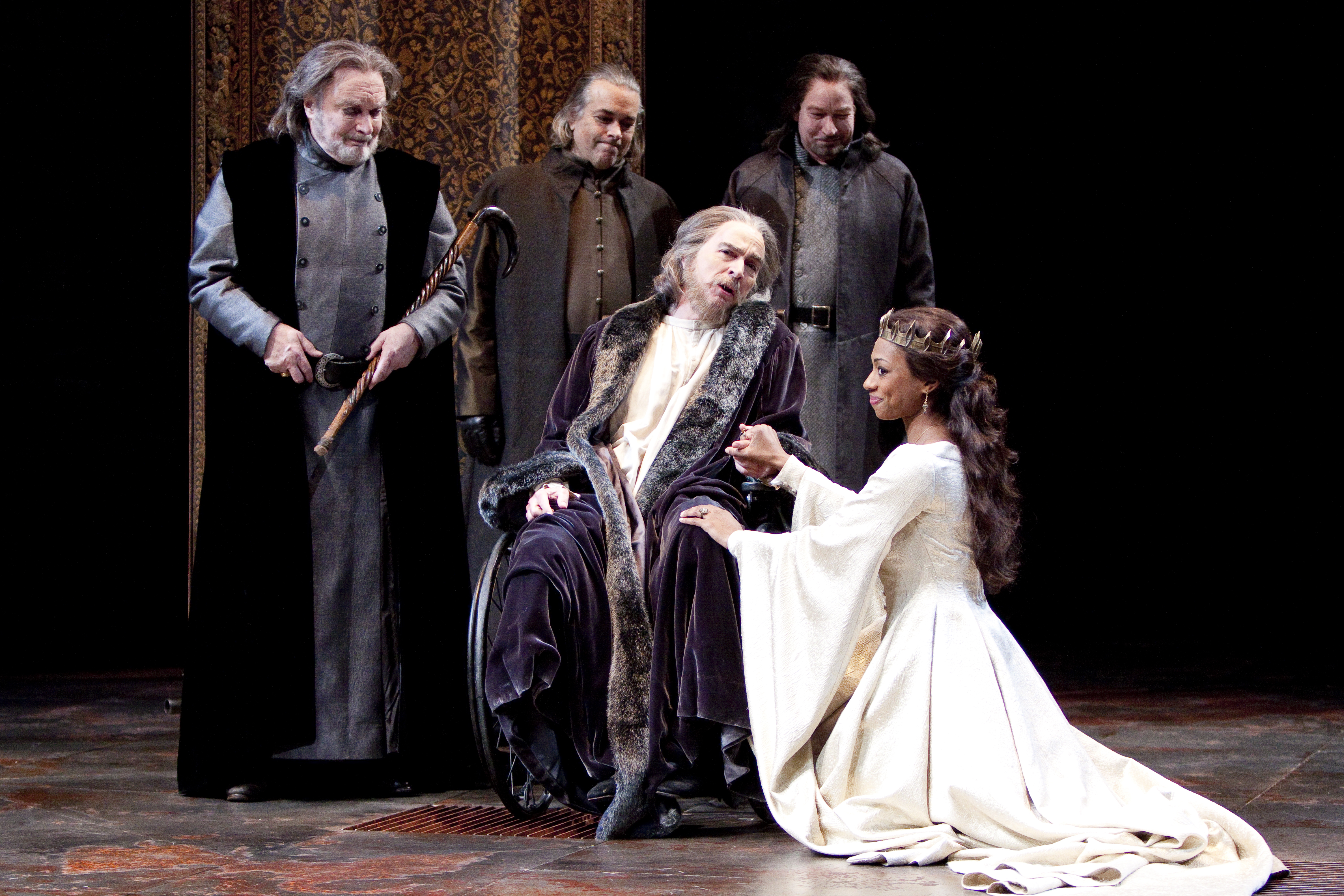 (L-R) Ted van Griethuysen, Stephen Paul Johnson, Phillip Goodwin, Dan Kramer and Rachael Holmes in Shakespeare Theater Company's production of 