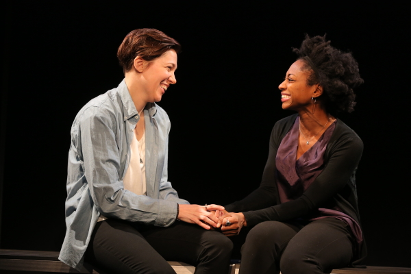 Rebecca Henderson and Rachael Holmes in New York City Center's production of Tanya Barfield's Bright Half Life.