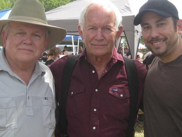 with Lance Henriksen on the set of My Dog the Champion