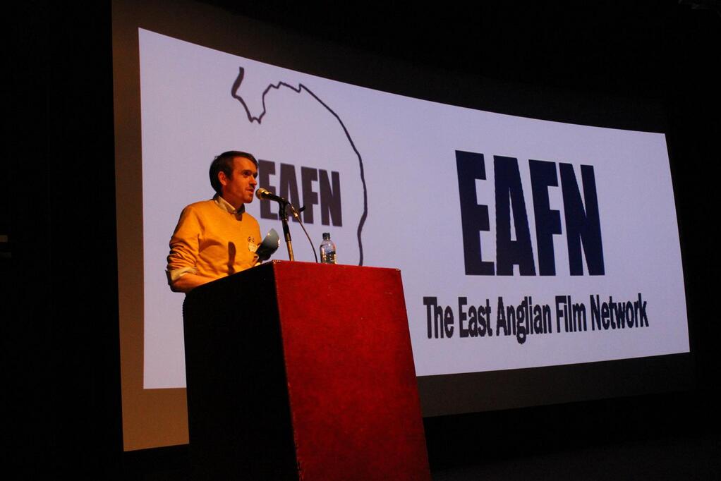 Ipswich Regional Film Conference. Peter speaking as EAFN Founder