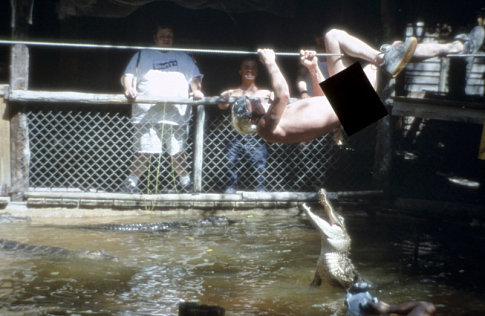 (foreground) Steve-O, (background) Preston Lacy and Jason 