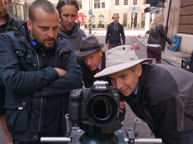 Marek Losey, Sean Dingwall & Tim Palmer on the set of Breathless, 2013