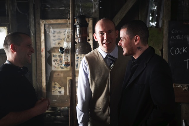 Marek Losey, Alex MacQueen & Phil Campbell On The Hide set at Pinewood Studios, 2008.