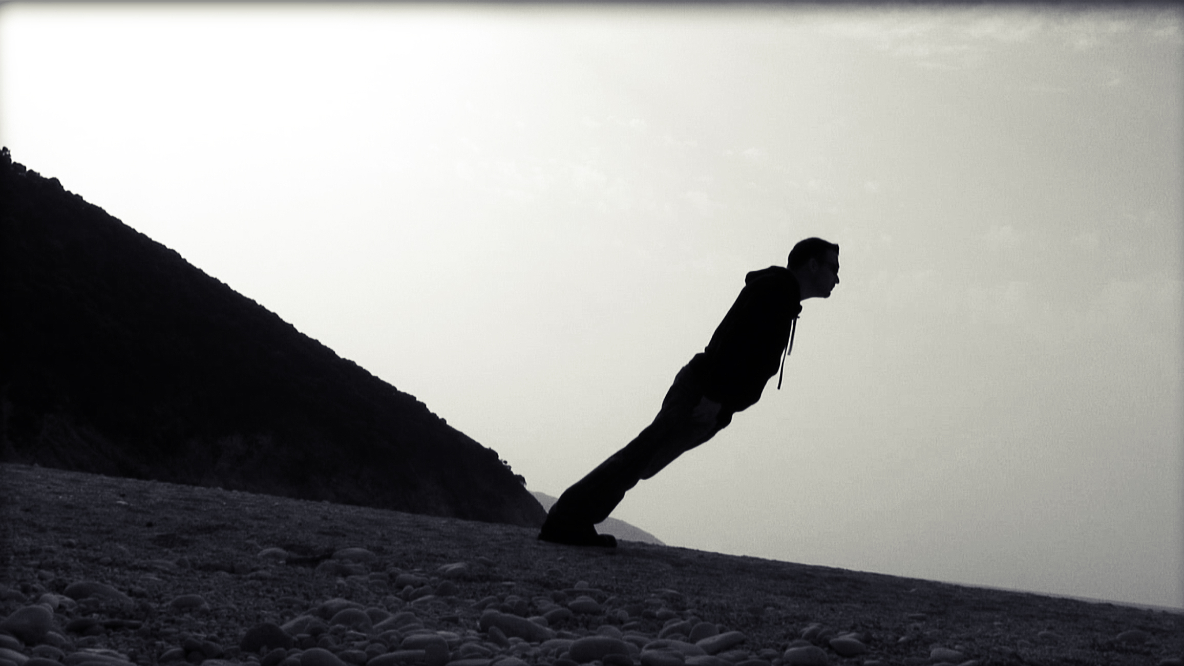 defying gravity on a beach in Greece. Magic.