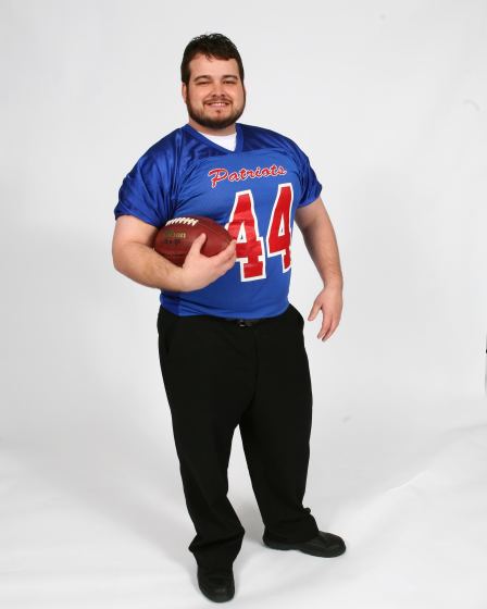 Promotional photo during the filming of Minor League: A Football Story featuring Brad Leo Lyon as Brad LaMarsh.